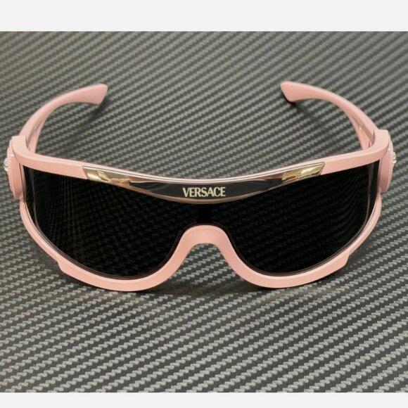 VERSACE Pink Dark Grey Unisex 60 mm Sunglasses main image 4